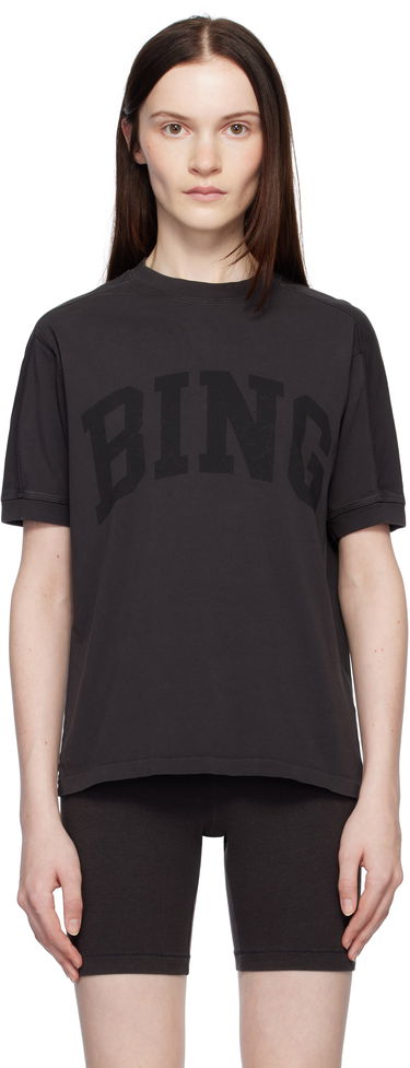 Tričko Anine Bing Jaylin T-shirt with Logo Šedá | A-08-10527-WBL25, 0
