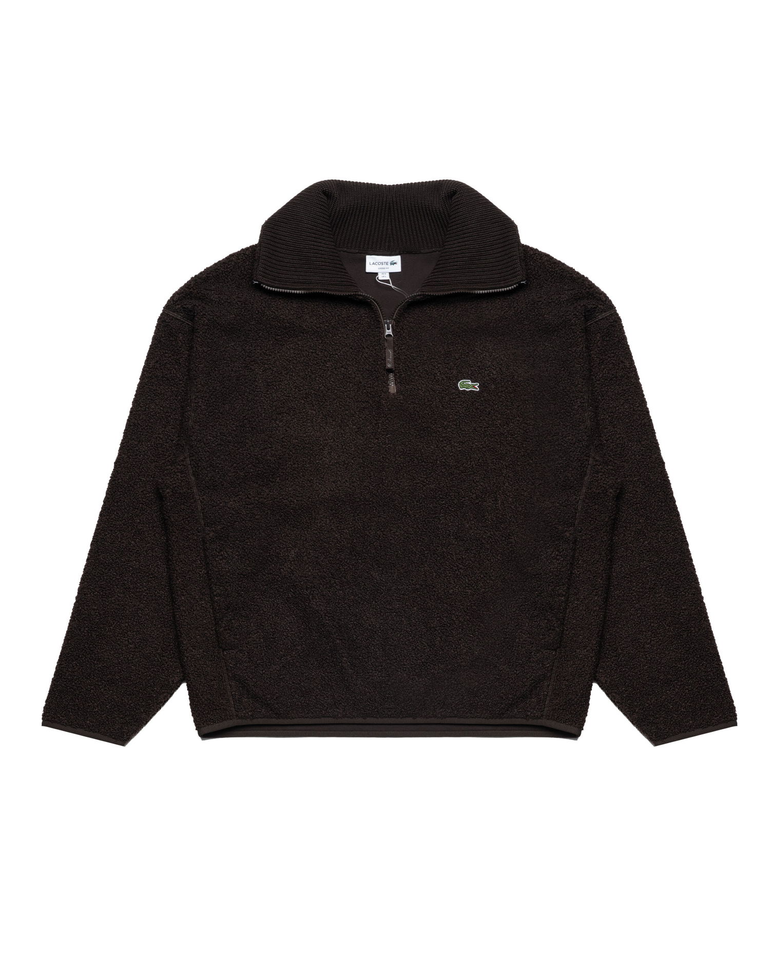 Mikina Lacoste Lacoste Loose Fit Half-Zip Fleece Pullover Hnedá | SH5500-SKB, 0