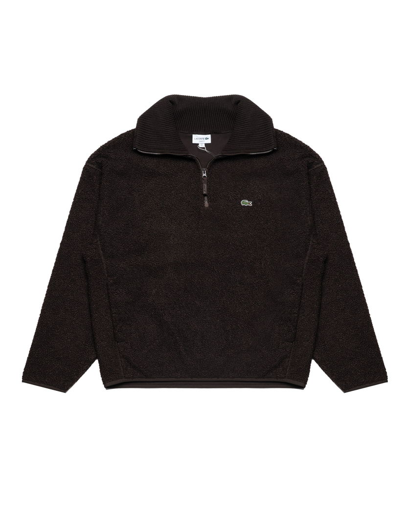 Mikina Lacoste Lacoste Loose Fit Half-Zip Fleece Pullover Hnedá | SH5500-SKB