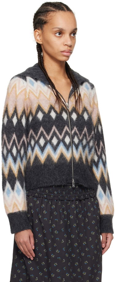 Sveter GANNI Ganni Fair Isle Zip Cardigan Rôznofarebný | K2386, 1