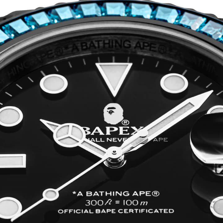 Hodinky BAPE A BATHING APE Type 1 Bapex Crystal Stone Watches Green Zelené | 001WHJ301004I GRN, 1