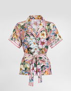 Dolce & Gabbana Floral Print Twill Pajama Shirt