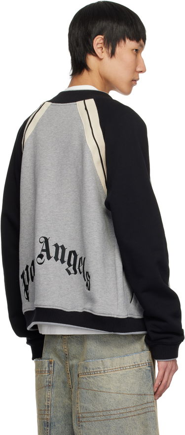 Bomber bunda Palm Angels Palm Angels Varsity Bomber Jacket Šedá | PMEK010S25FAB0010810, 2