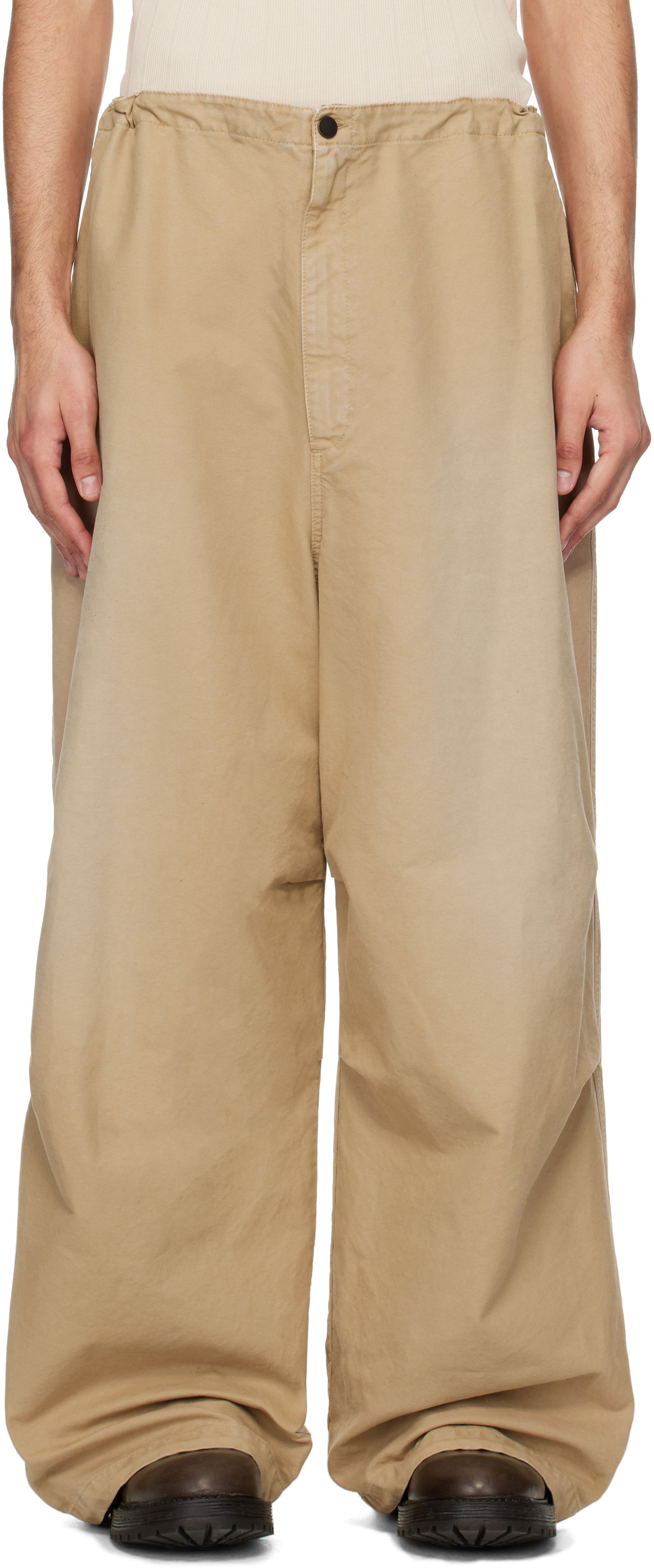 Nohavice HED MAYNER Hed Mayner Drawstring Trousers Béžová | HMMA30022A-HA193, 0