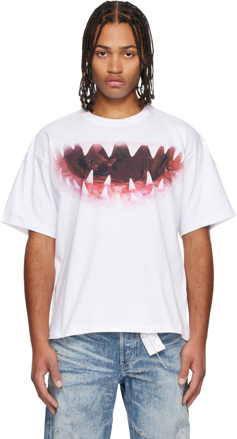 Tričko Diesel Shark Mouth Graphic T-shirt Biela | A19617-0PLAT-100