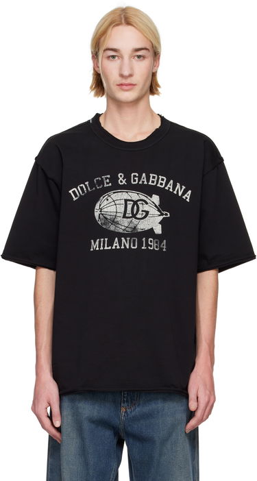 Tričko Dolce & Gabbana Dolce&Gabbana Cotton T-Shirt With Print Čierna | G8RF4TG7NSX, 0