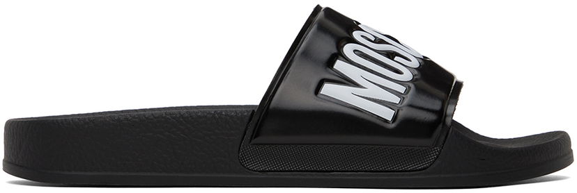 Plavky Moschino Moschino Logo PVC Slides Čierna | MA28022G1I M10 000