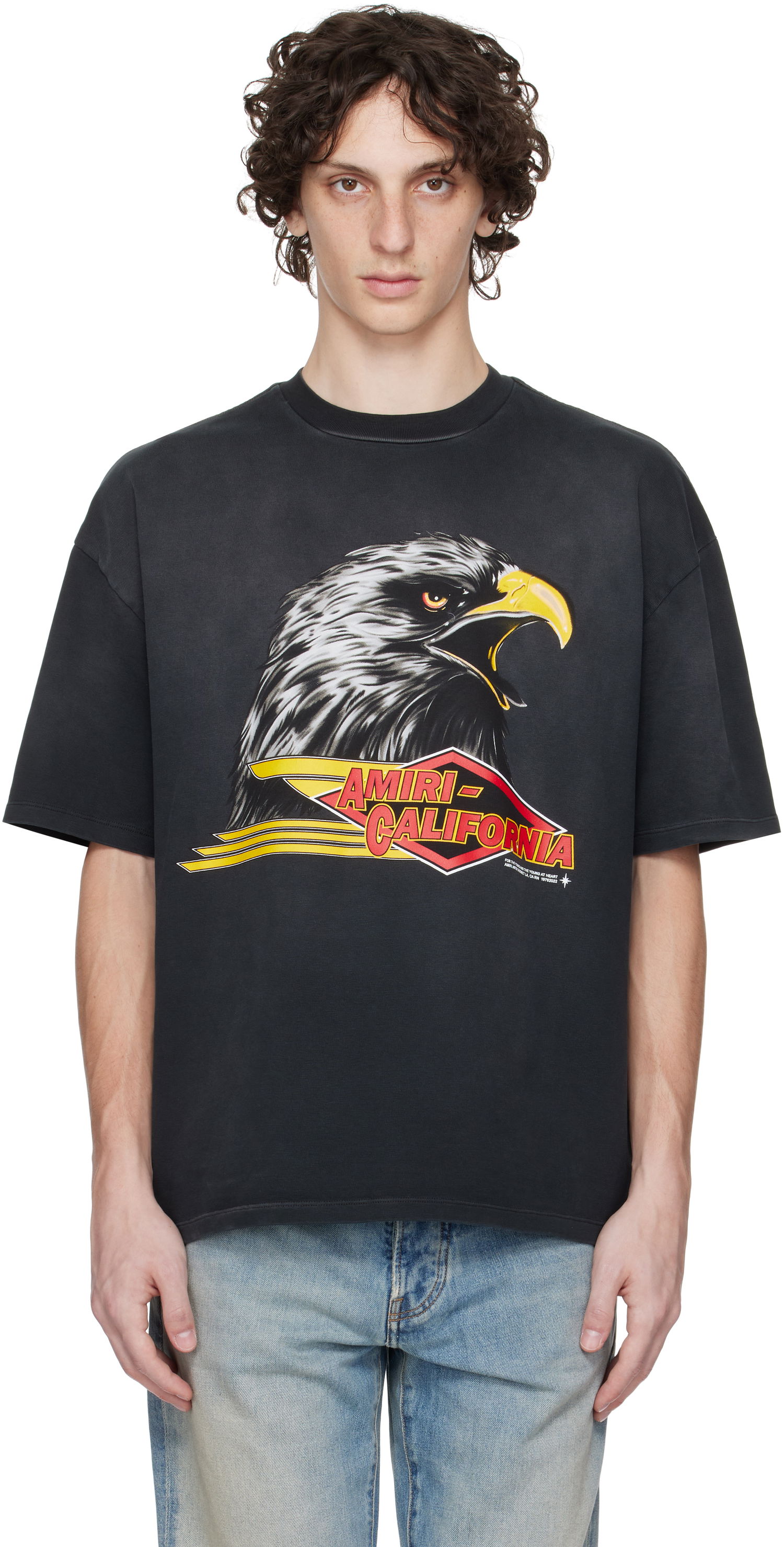 Tričko AMIRI Amiri Eagle Oversized T-Shirt Čierna | AMJYTE1209, 0