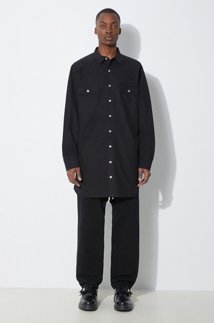 Košeľa Rick Owens Jumbo Relaxed Fit Shirt Čierna | DU01D1297.P.09, 1