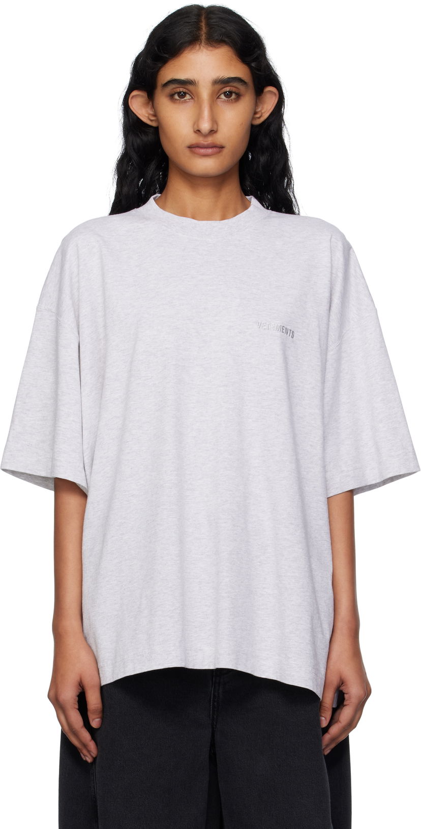 Tričko VETEMENTS Vetements Logo Regular Fit T-Shirt Šedá | UH76TR100G