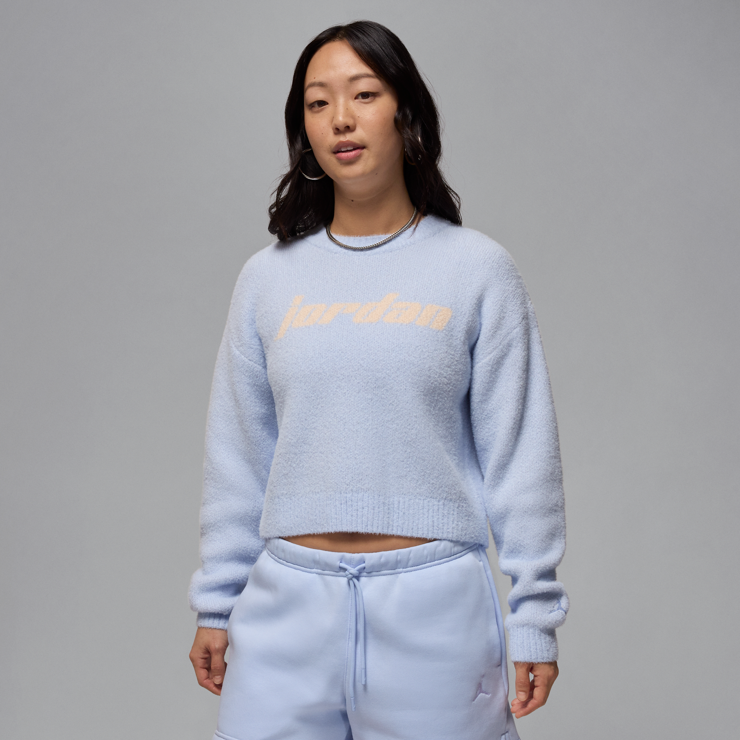 Sveter Jordan Jordan Fuzzy Cropped Sweater Modrá | HF9453-407, 0