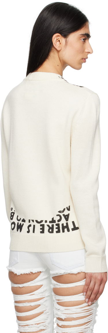 Sveter Maison Margiela MM6 Maison Margiela SIDA Print V-Neck Sweater Biela | S62HN0005 M13122, 2