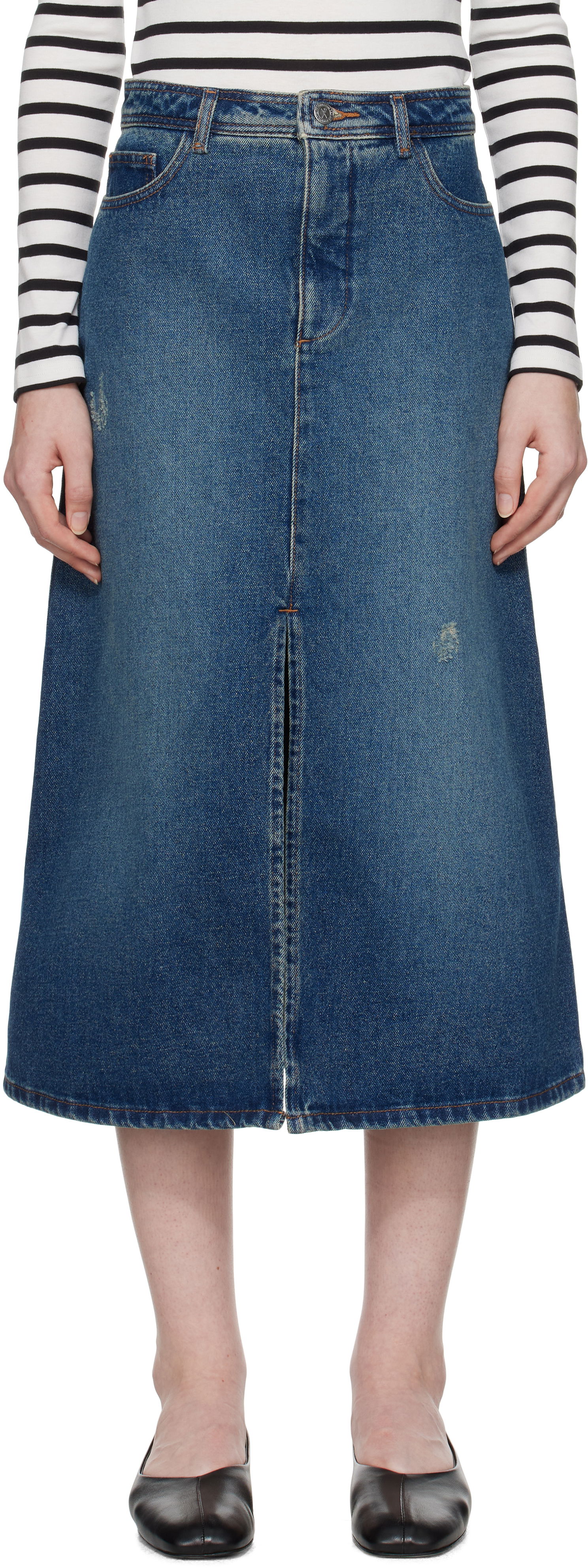 Sukňa A.P.C. Denim Midi Skirt Modrá | COHFC-F06423, 0