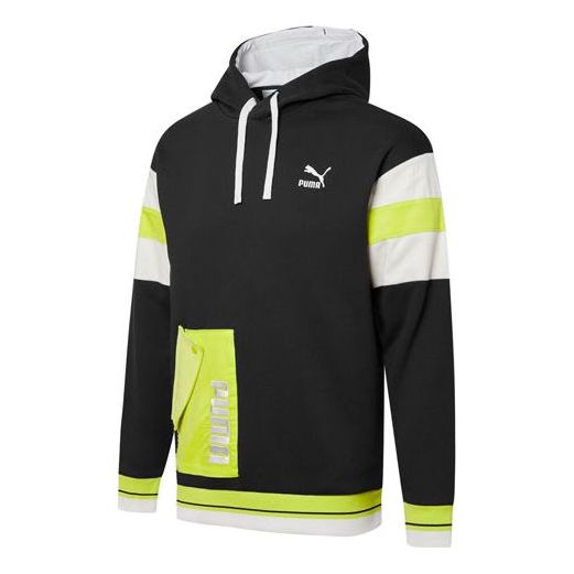 Mikina Puma Retro Logo Colorblock Hoodie Čierna | 534679-01