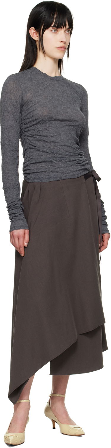Sukňa OUR LEGACY Our Legacy Spinnaker Midi Wrap Skirt Hnedá | W2254SCP, 3