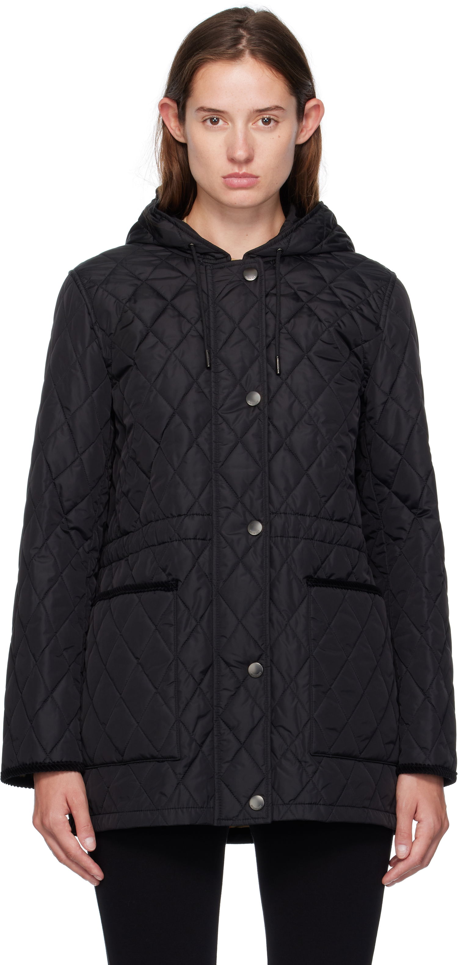 Kabáty Burberry Burberry Quilted Nylon Hooded Coat Čierna | 8113825, 0