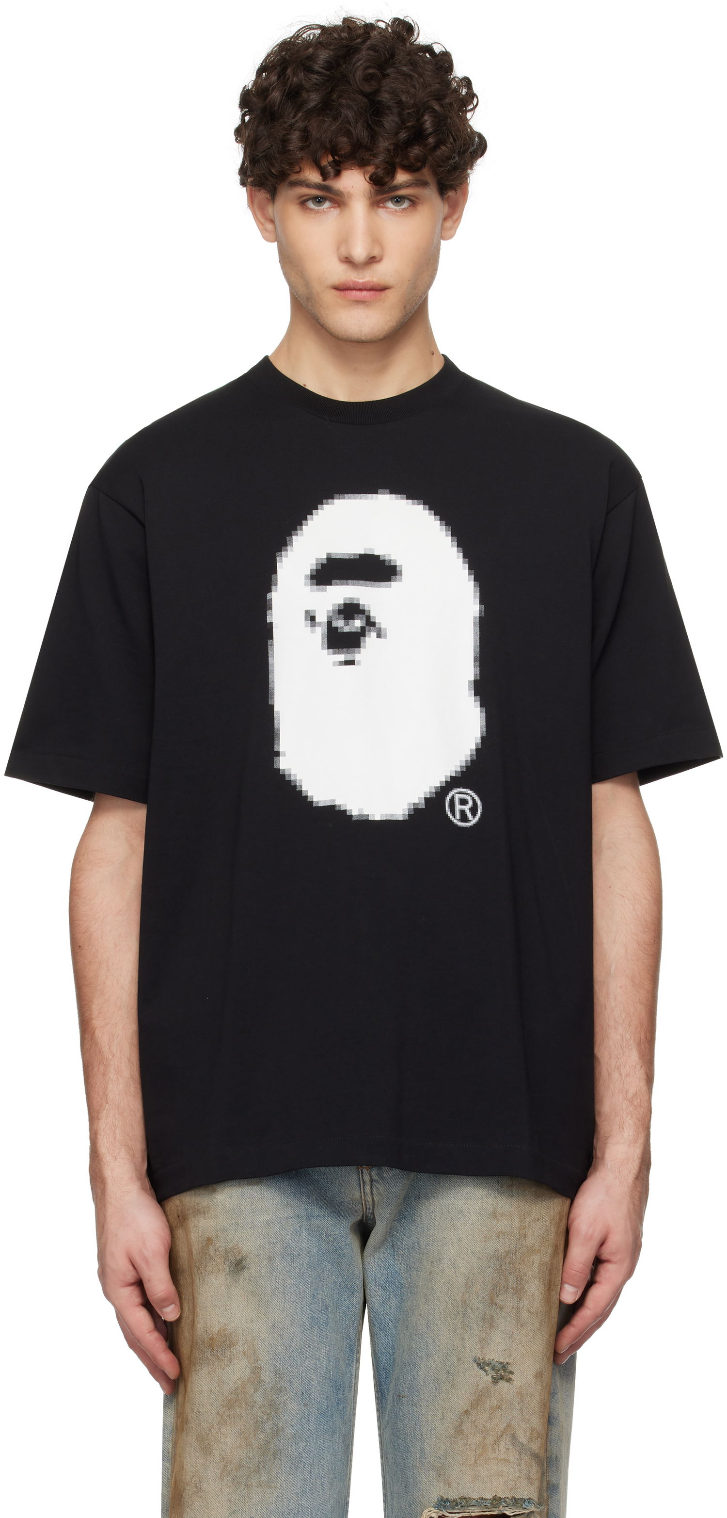 Tričko BAPE Pixel Ape Head Graphic Tee Čierna | 001TEK801348M, 0