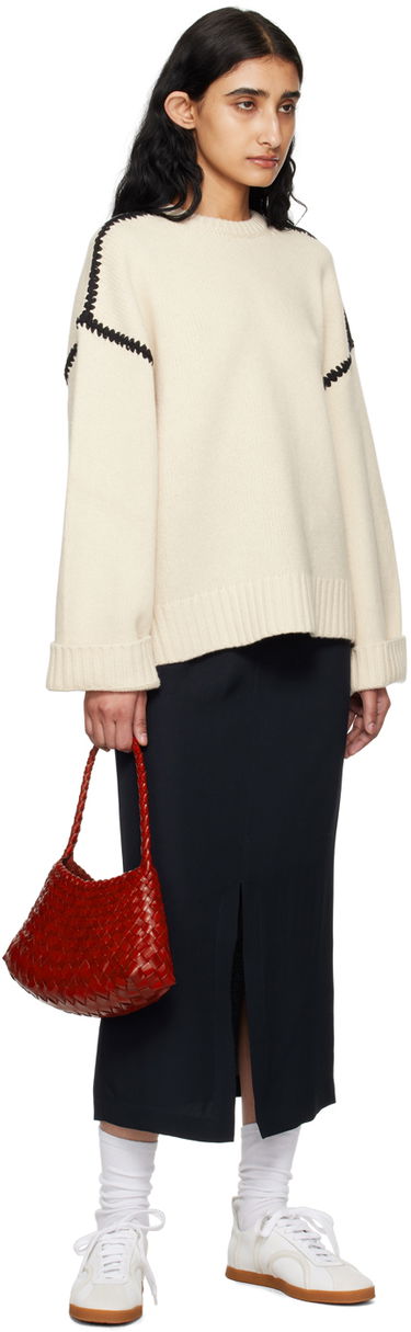 Sveter TOTEME Embroidered Sweater Biela | 241-WRT1025-YA0004, 3