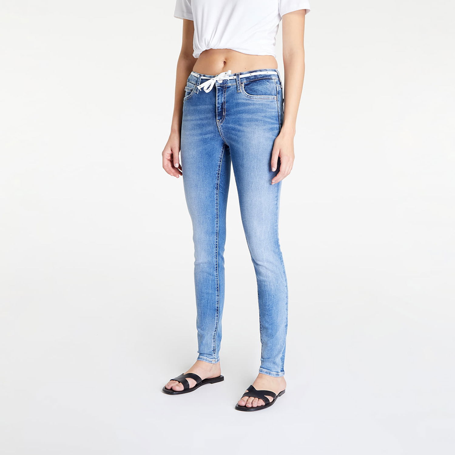 Džínsy CALVIN KLEIN Jeans Mid Rise Skinny Jeans Denim Modrá | J20J219535 1AA, 0