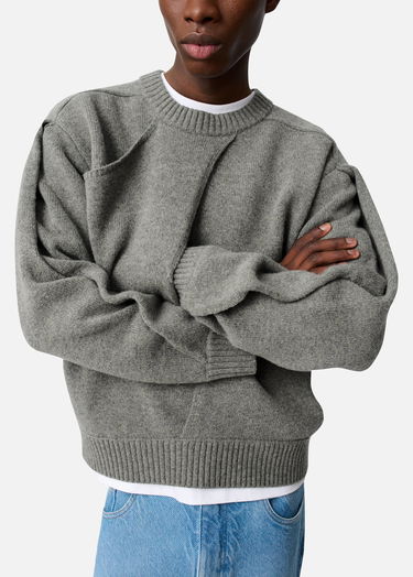 Sveter AXEL ARIGATO Paneled Knit Sweater Šedá | A3401001, 7