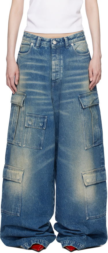 Cargo nohavice Ambush Vintage Wash Denim Cargo Pants Modrá | BWYB003F24DEN0014400, 0