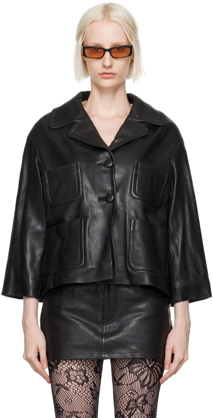 Bunda Marc Jacobs Marc Jacobs 'The Lady' Leather Jacket Čierna | 2F4RJC014W01, 0