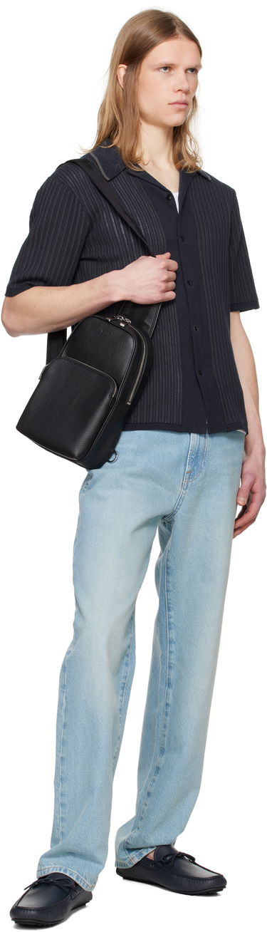 Taška cez rameno BOSS BOSS Grained Leather Sling Bag Čierna | 50536136, 3