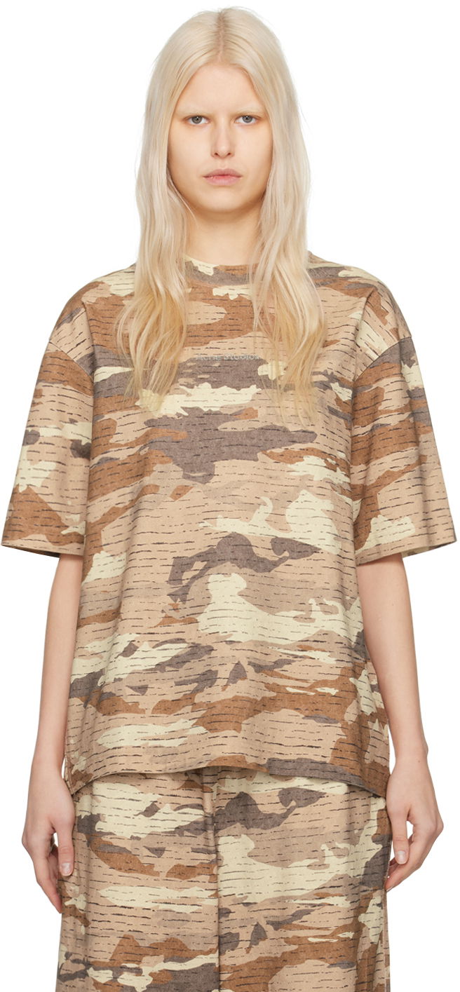 Tričko Acne Studios Camouflage T-Shirt Béžová | BL0374-