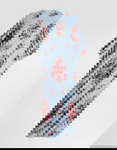 Šaty Dolce & Gabbana Dolce & Gabbana Flower Bouquet-print Long Charmeuse Dress Collection Rôznofarebný | F610QTFSA8PHC5ZO, 0