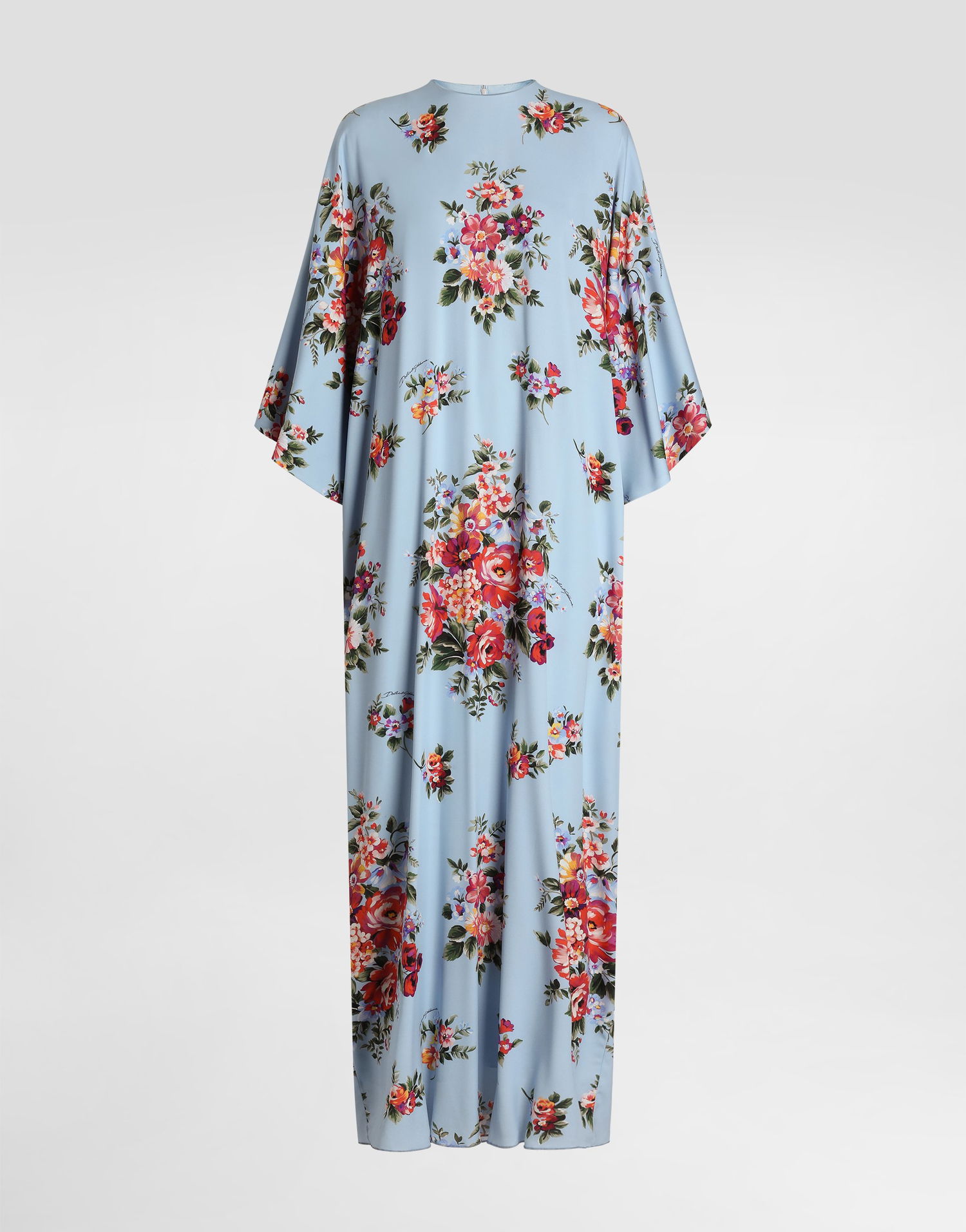 Šaty Dolce & Gabbana Dolce & Gabbana Flower Bouquet-print Long Charmeuse Dress Collection Rôznofarebný | F610QTFSA8PHC5ZO, 0