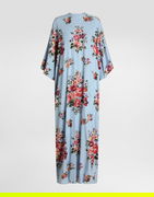 Dolce & Gabbana Flower Bouquet-print Long Charmeuse Dress Collection