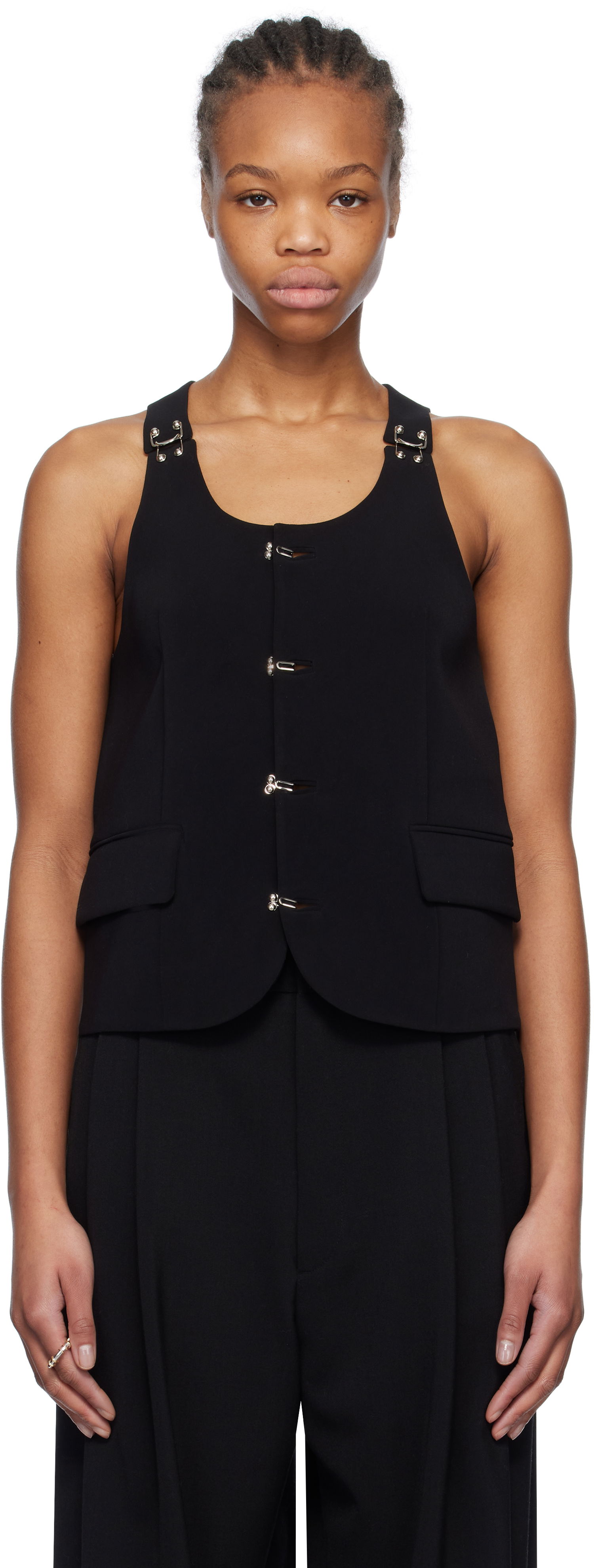 Vesta We11done We11done Hook Vest Čierna | WD-VT0-25-022-W-BK, 0