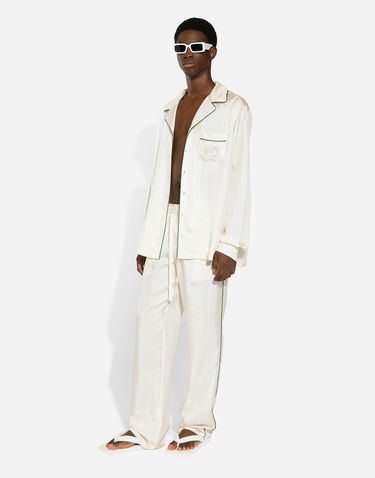 Tepláky Dolce & Gabbana Silk Jogging Pants With Embroidery Biela | GVRMAZFU1S4W0111, 1