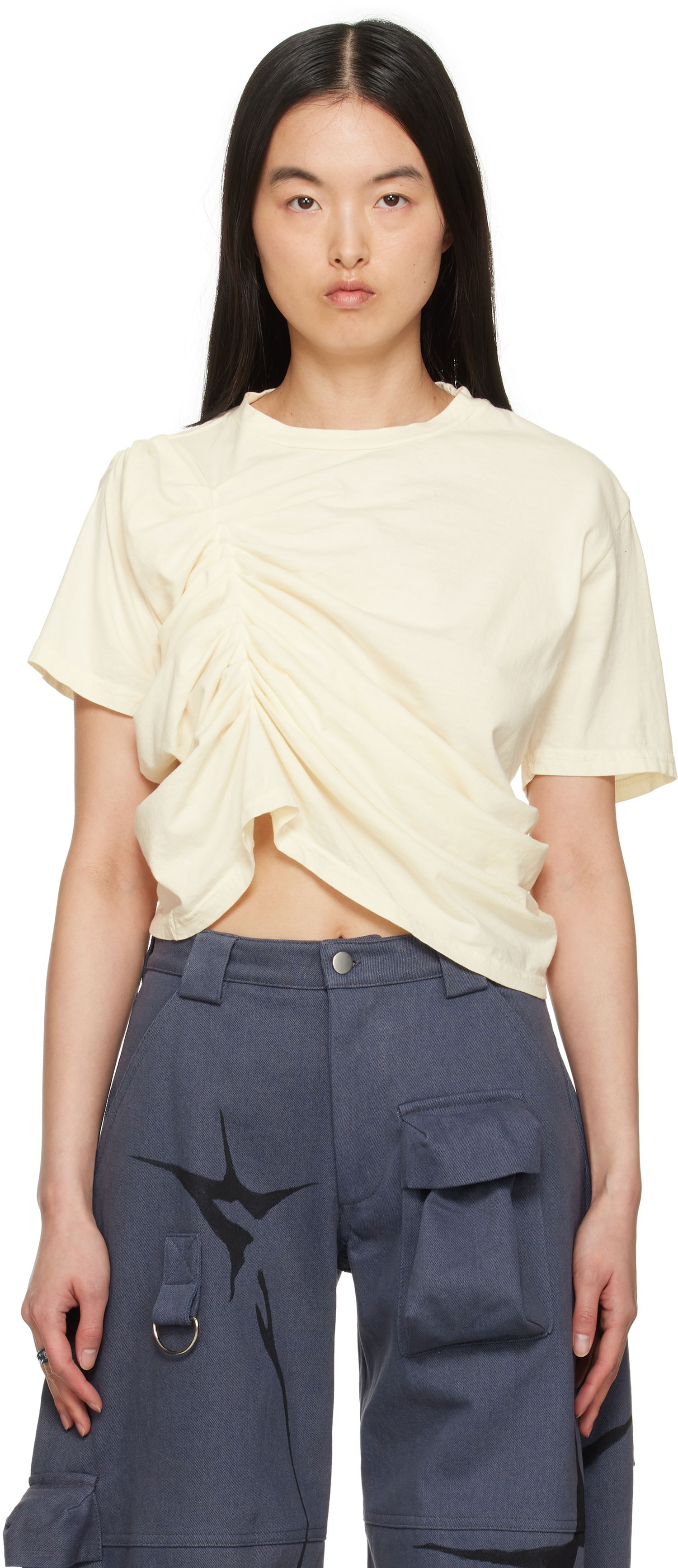 Tričko Collina Strada Collina Strada Amaryllis Draped T-Shirt Béžová | XX3069, 0