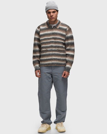 Sveter OBEY Striped Zip-Up Cardigan Hnedá | 151010038-BKM, 1