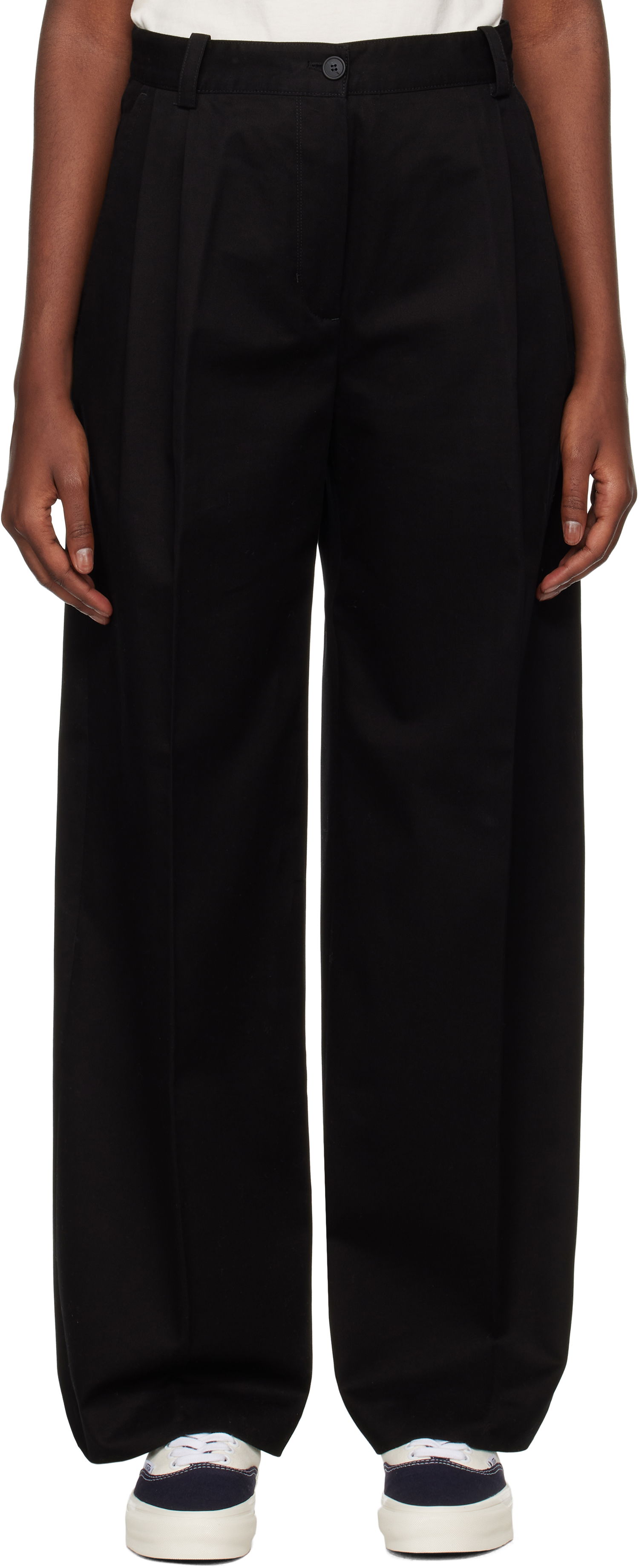 Nohavice MAISON KITSUNÉ Double Pleated Trousers Čierna | NW01110WW0122, 0