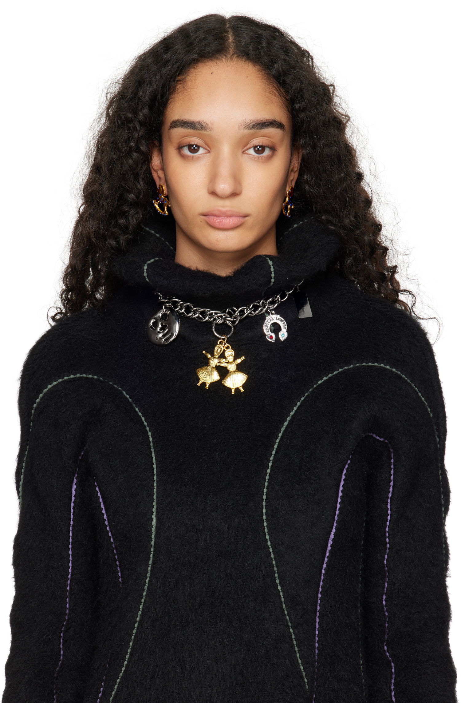 Náhrdelník Chopova Lowena Twin Charm Chain Necklace Metalická | 6517, 1