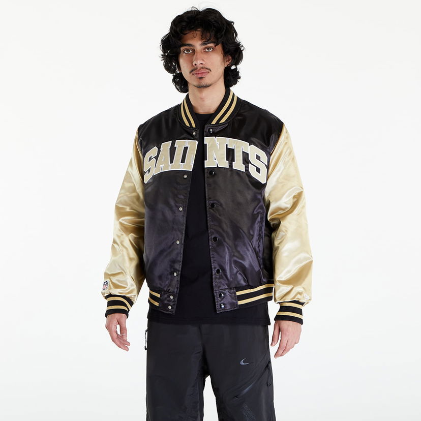 Bomber bunda New Era New Orleans Saints NFL Satin Bomber Jacket UNISEX Black/ Vegas Gold Čierna | 60435387