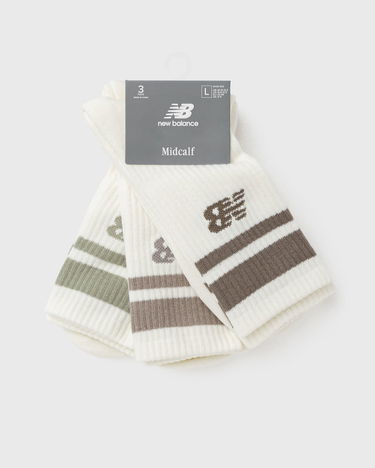 Ponožky New Balance Everyday Stripe Midcalf Socks - 3 Pack Biela | LAS51243-SST, 4