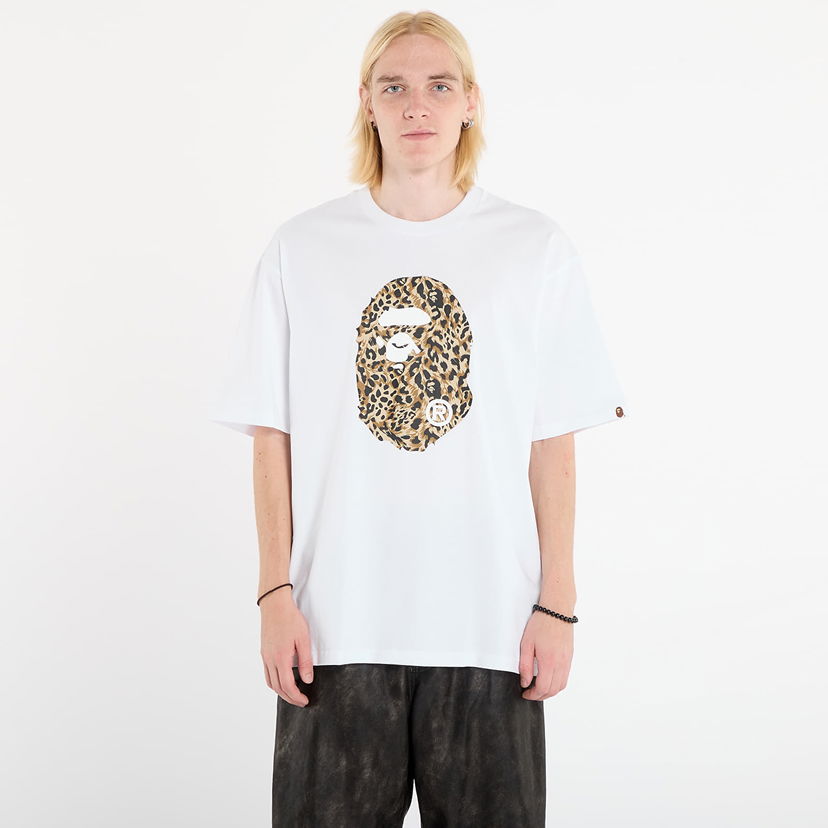 Tričko BAPE Wild Leopard Pattern Ape Head Relaxed Fit T-Shirt S Biela | 001TEL801306MWHT