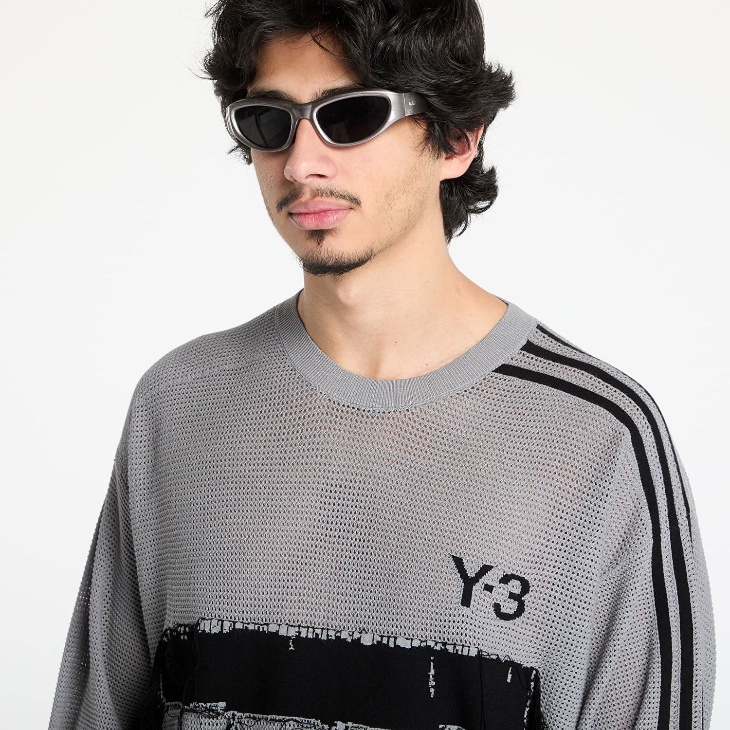 Sveter Y-3 Y-3 Graphic Knit Crew Sweatshirt Šedá | JM3238, 1