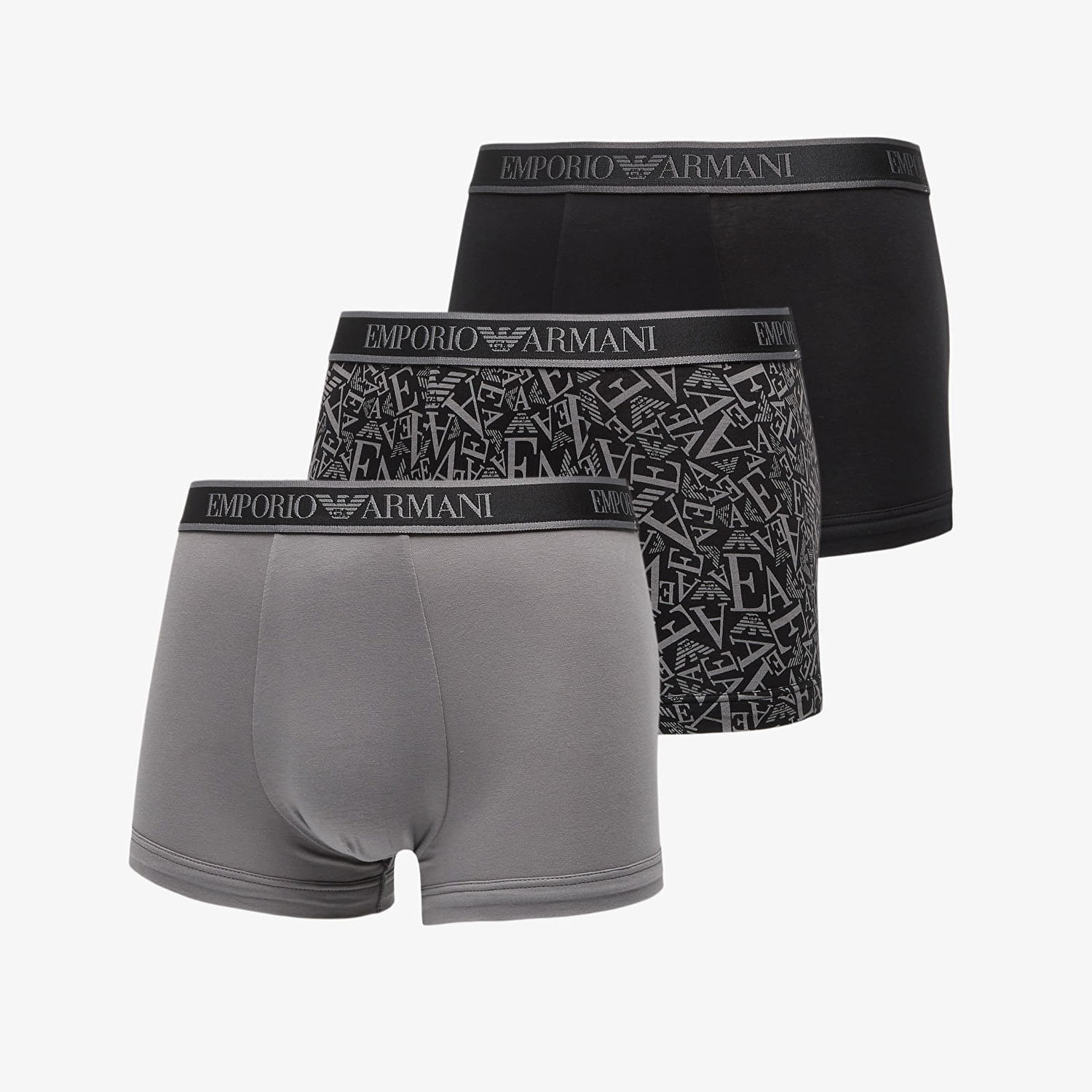 Boxerky Emporio Armani EA7 Bottom Trunk 3-Pack Blk/ Blk-Shade/ Shade Čierna | EM000370AF10779MC198, 0