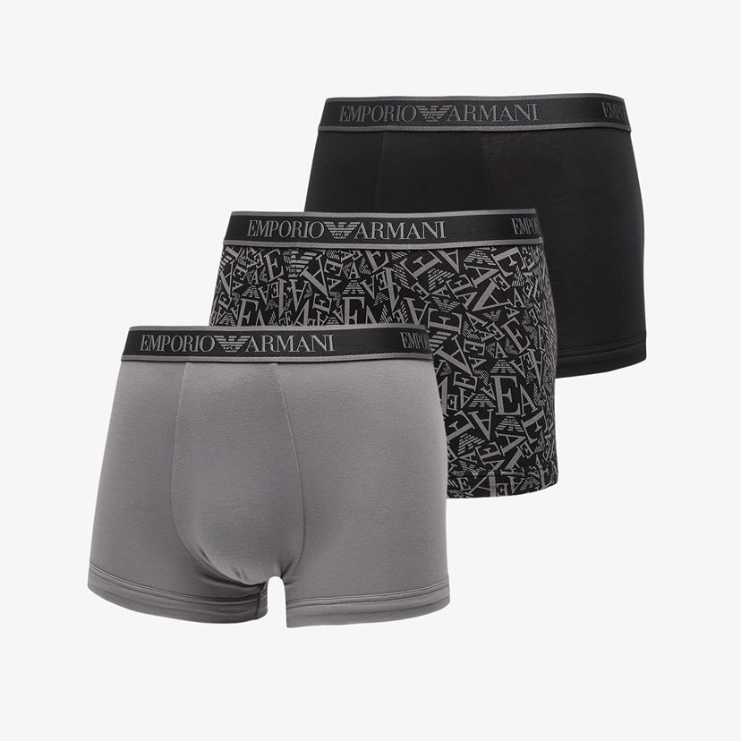 Boxerky Emporio Armani EA7 Bottom Trunk 3-Pack Blk/ Blk-Shade/ Shade Čierna | EM000370AF10779MC198