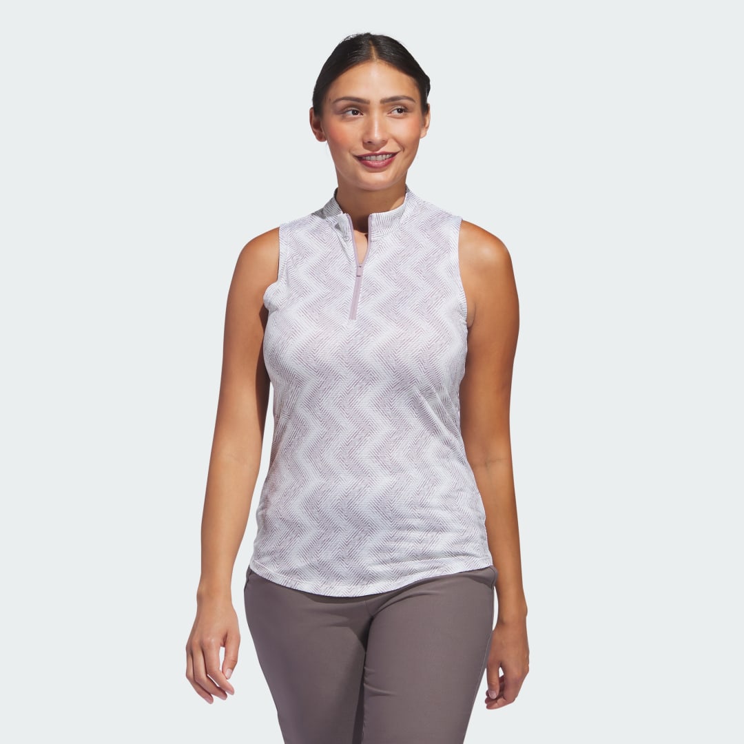 Tielko adidas Performance Sleeveless Printed Polo Shirt Biela | IP8689, 0