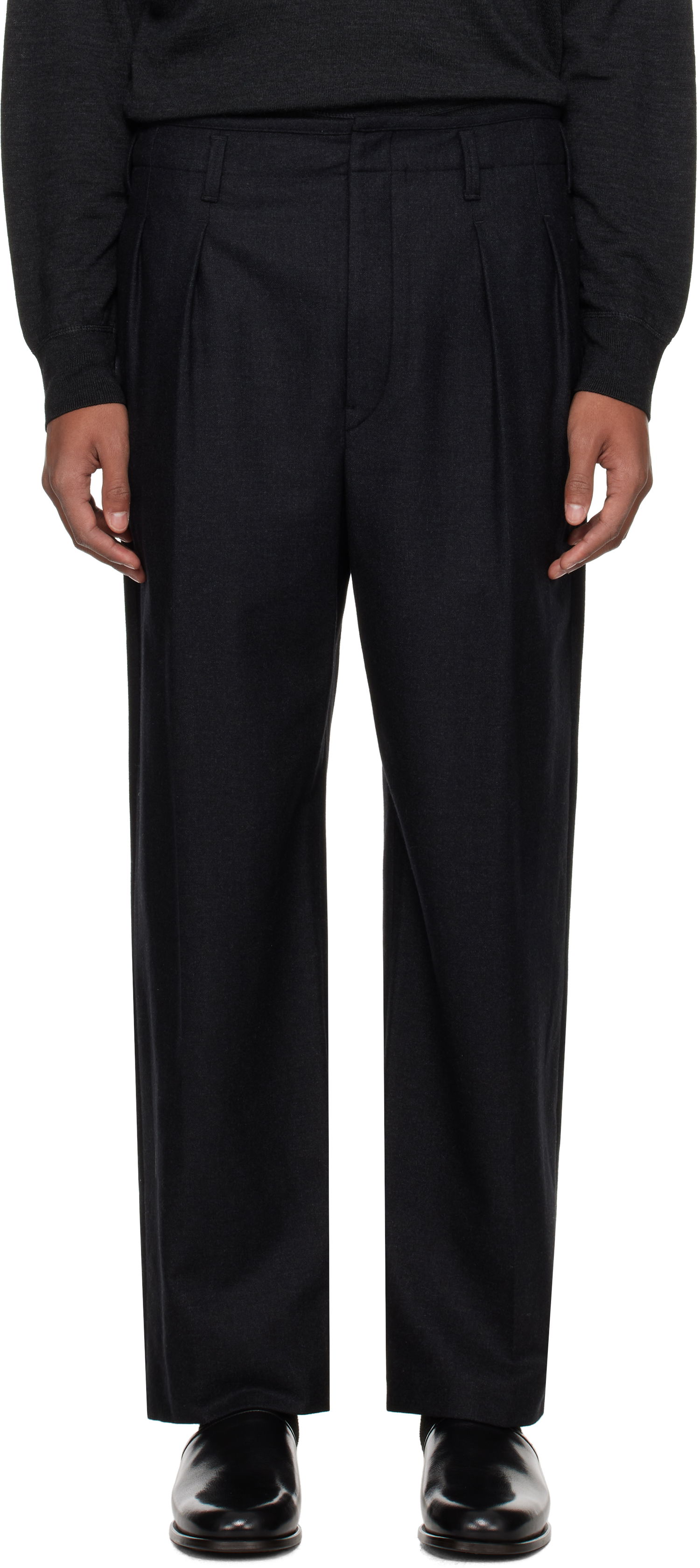Nohavice LEMAIRE Lemaire Pleated Trousers Čierna | PA1130 LF1158, 0