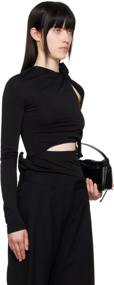 Tričko Acne Studios Acne Studios Knotted Cutout Long Sleeve Top Čierna | AL0453-, 1