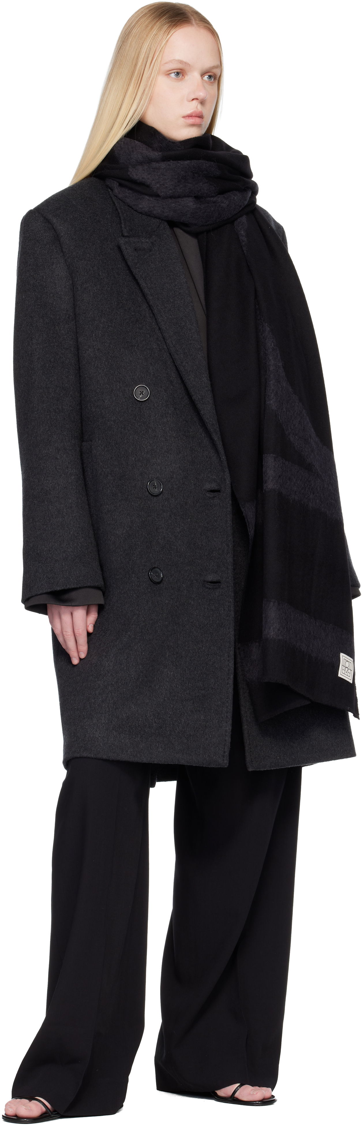 Šál TOTEME Monogram Twill Scarf Čierna | 254-WSC0115-FB0510, 1