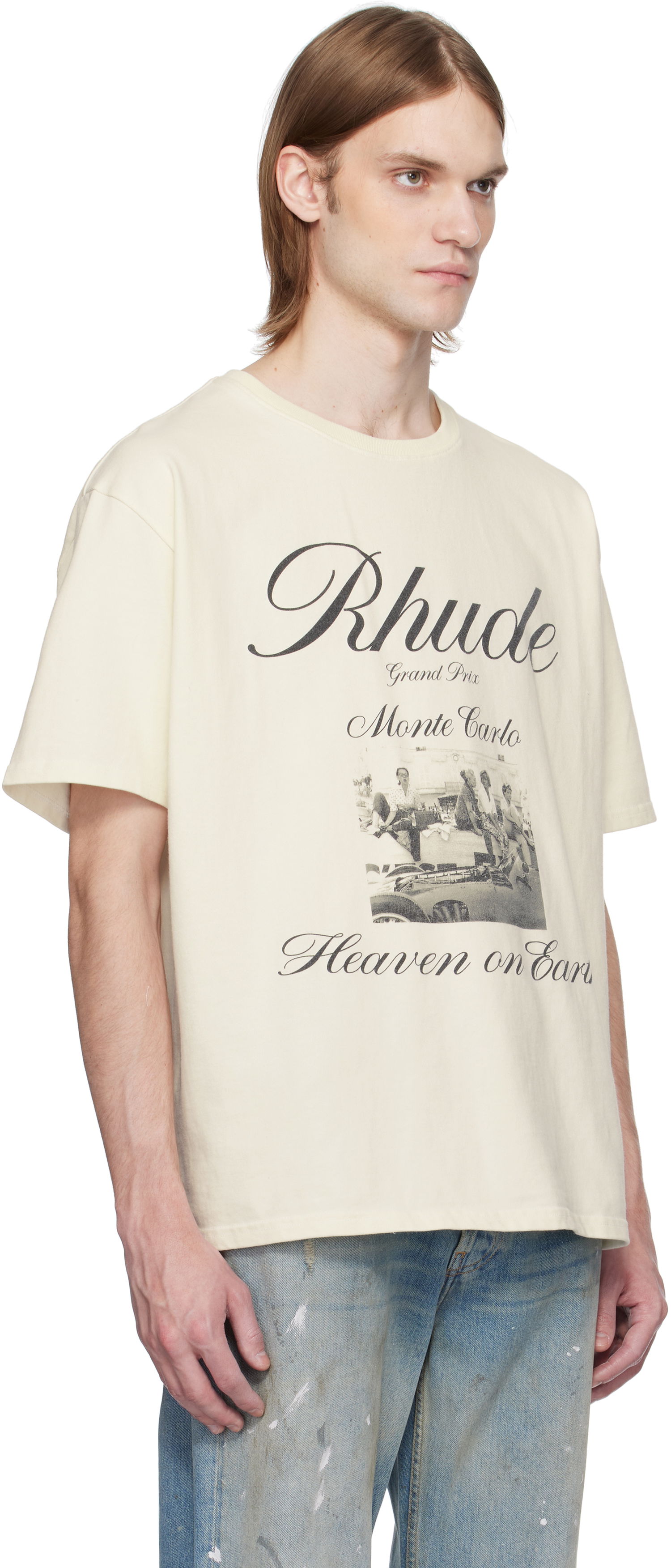 Tričko Rhude Rhude 'Heaven On Earth' Graphic Print T-Shirt Béžová | RHSS25TT07012, 1