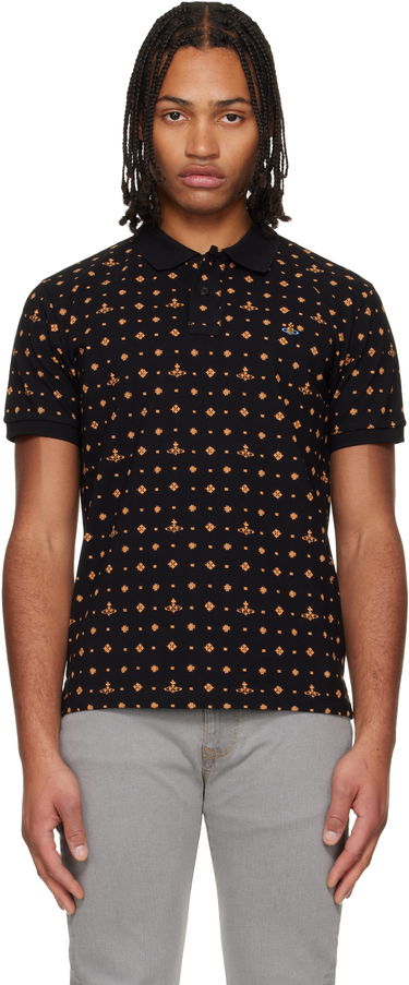 Polo tričko Vivienne Westwood Vivienne Westwood Classic Orb-Patterned Polo Čierna | 2H01000P-J00A6-, 0