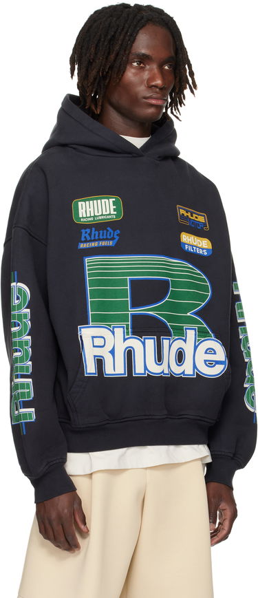 Mikina Rhude Rhude Roadway Racing Hoodie Čierna | RHPF25HO08012, 1
